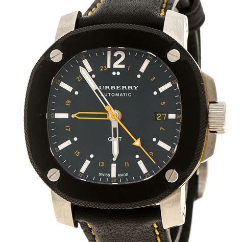 burberry britain gmt|Burberry Black Stainless Steel The Britain GMT .